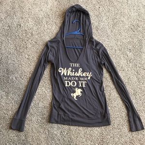 Whiskey Made Me Do It Hooded Tee size S